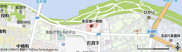 本荘第一病院周辺の地図