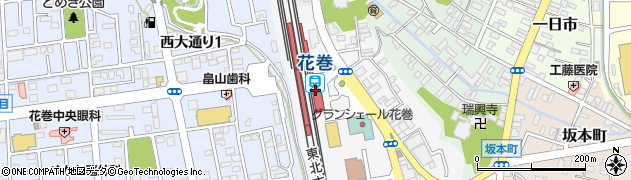 花巻駅周辺の地図