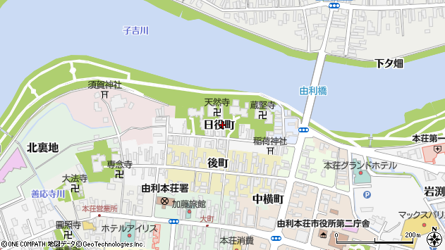 〒015-0813 秋田県由利本荘市日役町の地図