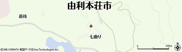 秋田県由利本荘市土谷（七曲り）周辺の地図