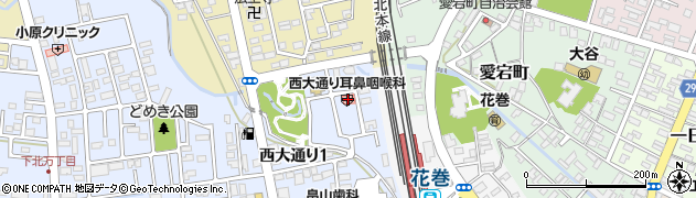 西大通り耳鼻咽喉科医院周辺の地図