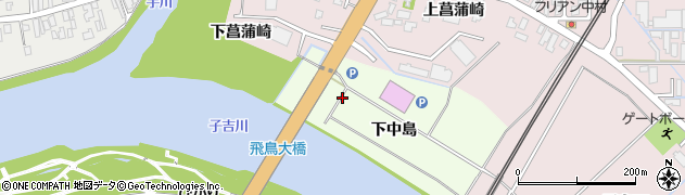 秋田県由利本荘市土谷下中島周辺の地図