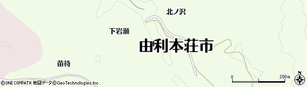 秋田県由利本荘市土谷下岩瀬周辺の地図