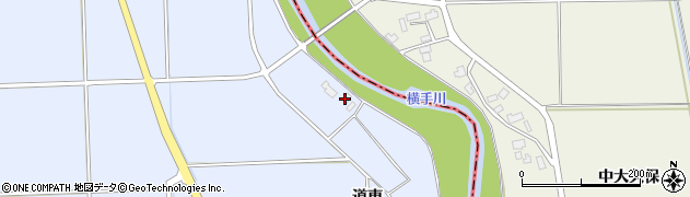 秋田県大仙市角間川町道東周辺の地図