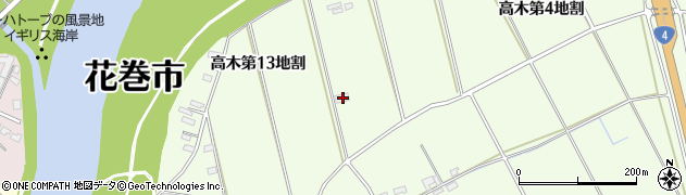 岩手県花巻市高木第１３地割20周辺の地図