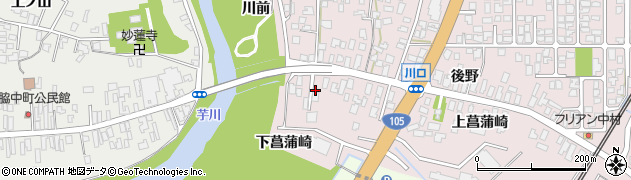 秋田県由利本荘市川口（下菖蒲崎）周辺の地図
