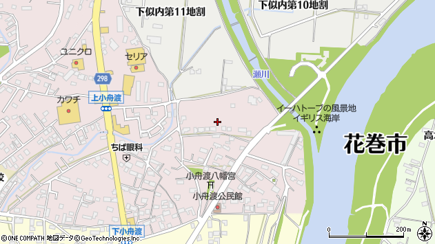 〒025-0062 岩手県花巻市上小舟渡の地図