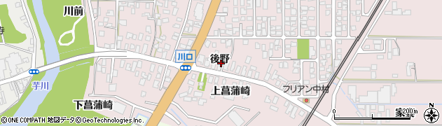 秋田県由利本荘市川口後野15周辺の地図
