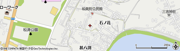 秋田県由利本荘市石脇（石ノ花）周辺の地図