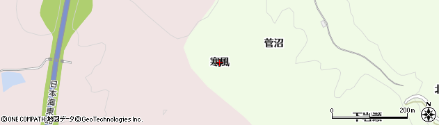 秋田県由利本荘市土谷（寒風）周辺の地図