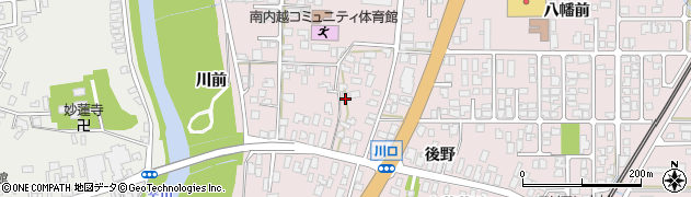 秋田県由利本荘市川口後野92周辺の地図