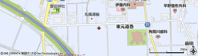 秋田県大仙市角間川町元道巻39周辺の地図