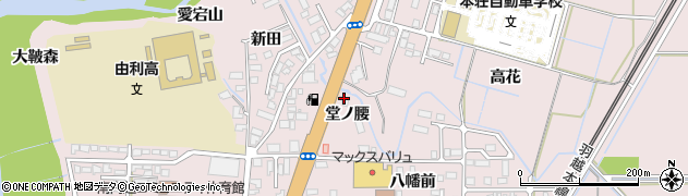 秋田県由利本荘市川口堂ノ腰周辺の地図