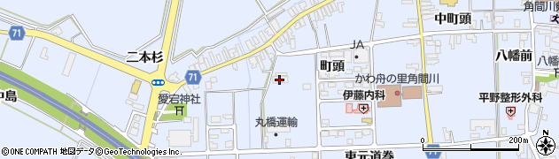 秋田県大仙市角間川町（元道巻）周辺の地図