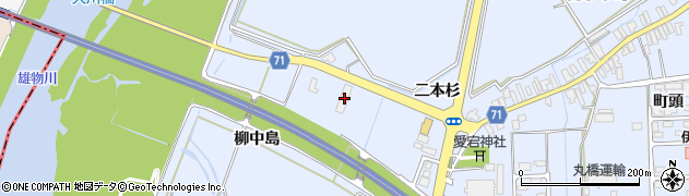 秋田県大仙市角間川町柳中島周辺の地図