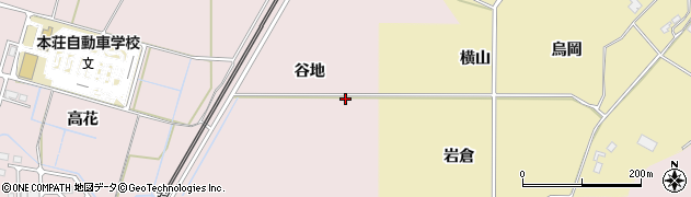 秋田県由利本荘市川口（谷地）周辺の地図