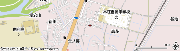 秋田県由利本荘市川口高花153周辺の地図