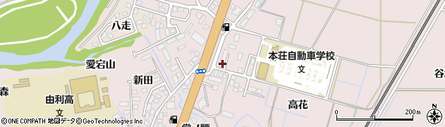 秋田県由利本荘市川口高花109周辺の地図