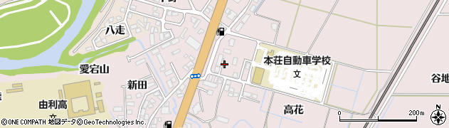 秋田県由利本荘市川口高花周辺の地図