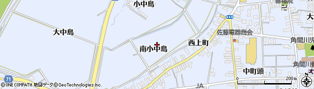 秋田県大仙市角間川町南小中島周辺の地図