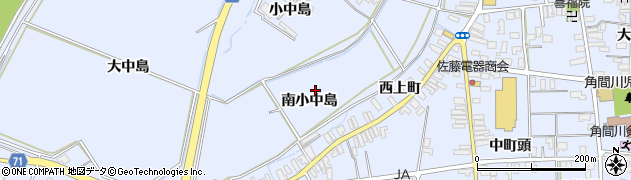 秋田県大仙市角間川町（南小中島）周辺の地図