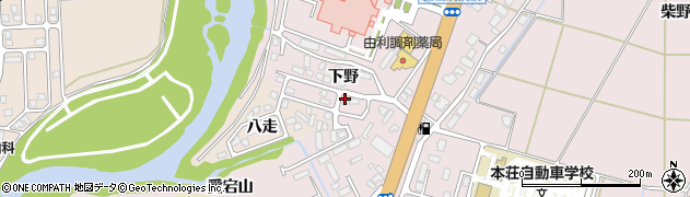 秋田県由利本荘市川口（下野）周辺の地図