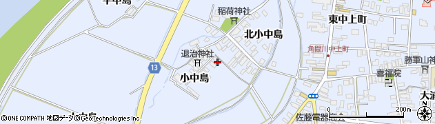 秋田県大仙市角間川町（小中島）周辺の地図