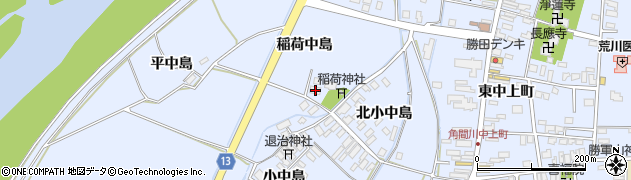 秋田県大仙市角間川町稲荷中島1周辺の地図