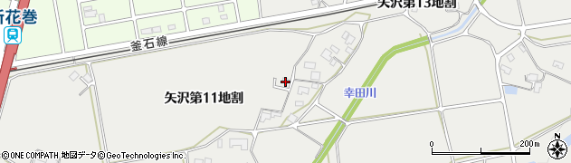 岩手県花巻市矢沢（第１１地割）周辺の地図