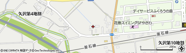 岩手県花巻市矢沢（第４地割）周辺の地図
