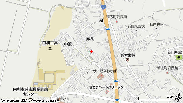 〒015-0011 秋田県由利本荘市石脇（その他）の地図