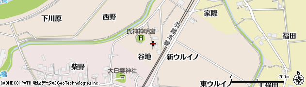 秋田県由利本荘市畑谷（谷地）周辺の地図