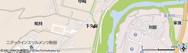 秋田県由利本荘市大浦（下久保）周辺の地図