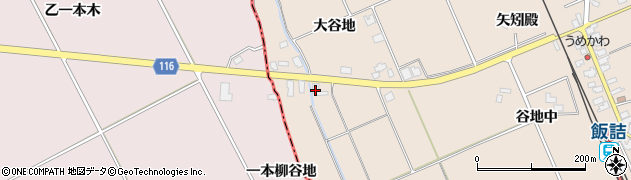 秋田県美郷町（仙北郡）上深井（大谷地）周辺の地図
