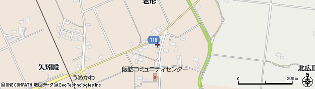 秋田県美郷町（仙北郡）上深井（老形）周辺の地図