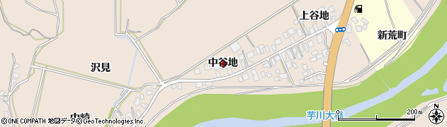 秋田県由利本荘市大浦中谷地周辺の地図