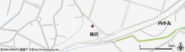 秋田県大仙市内小友（桶沼）周辺の地図