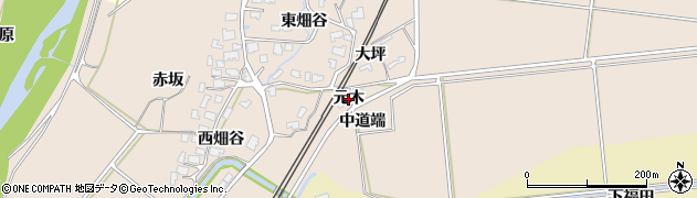 秋田県由利本荘市畑谷（元木）周辺の地図