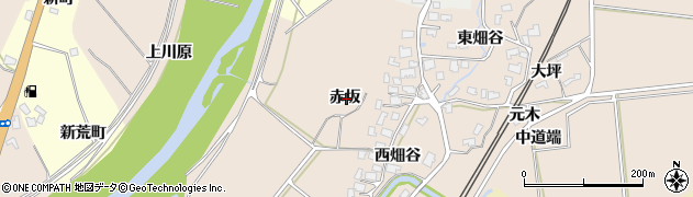 秋田県由利本荘市畑谷赤坂周辺の地図