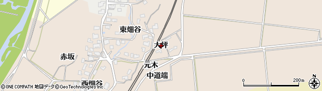 秋田県由利本荘市畑谷（大坪）周辺の地図