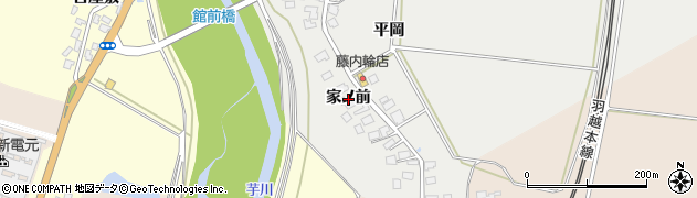 秋田県由利本荘市内越（家ノ前）周辺の地図