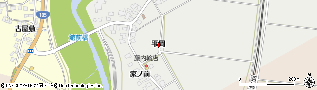 秋田県由利本荘市内越（平岡）周辺の地図