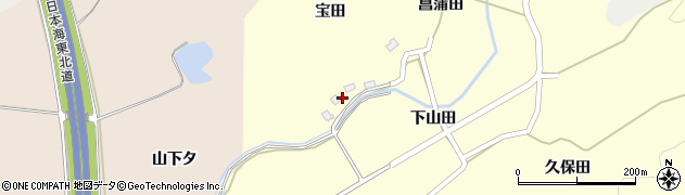 秋田県由利本荘市山田（宝田）周辺の地図