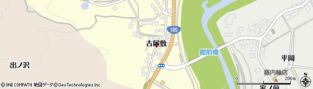 秋田県由利本荘市内黒瀬古屋敷周辺の地図