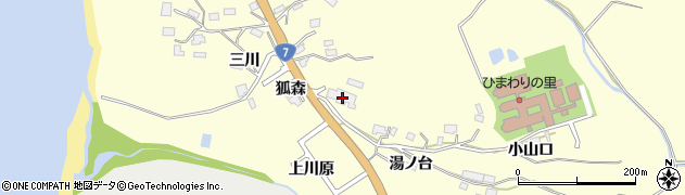 秋田県由利本荘市浜三川狐森44周辺の地図