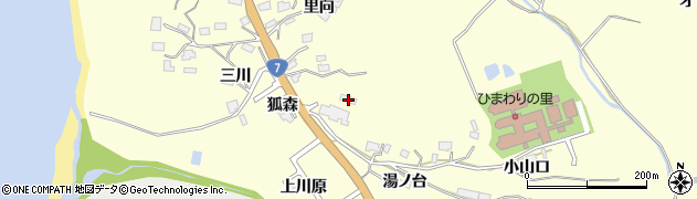 秋田県由利本荘市浜三川狐森46周辺の地図