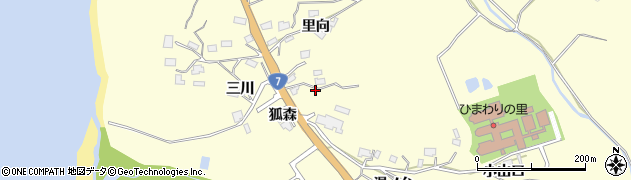 秋田県由利本荘市浜三川狐森51周辺の地図