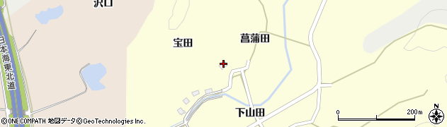 秋田県由利本荘市山田宝田38周辺の地図