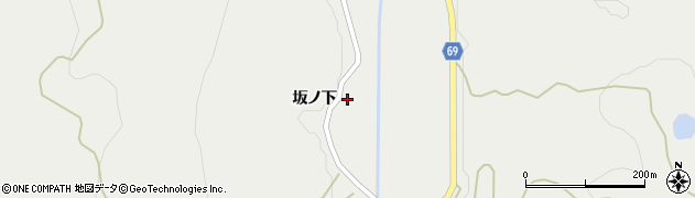 秋田県由利本荘市赤田坂ノ下周辺の地図