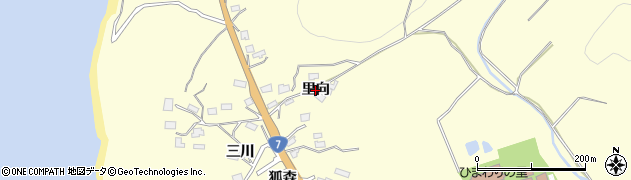 秋田県由利本荘市浜三川（里向）周辺の地図